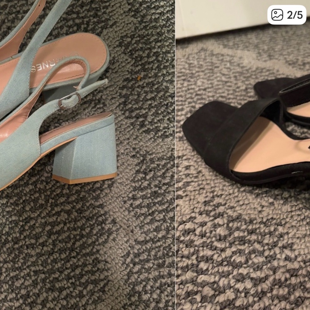 2 pairs of women’s shoes: Slingback Heels and Black heeled sandals